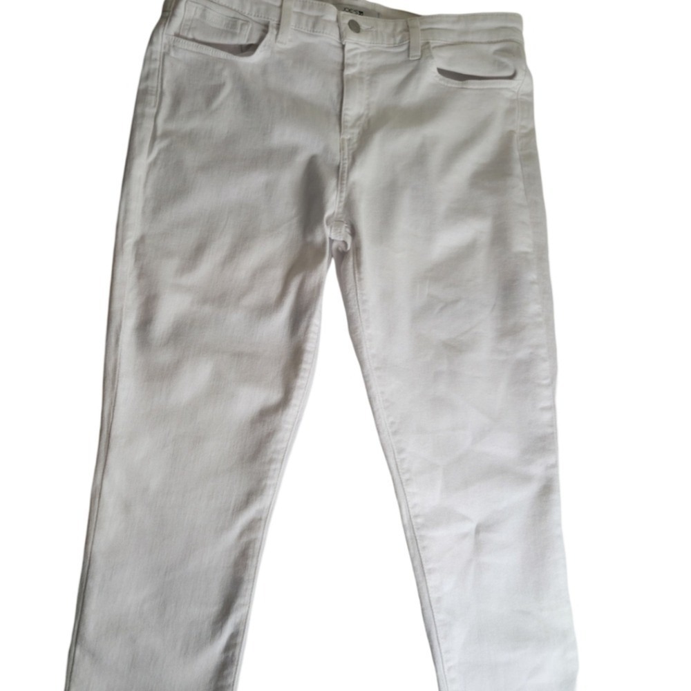 Joe's Jeans Mid-Rise Denim‎ Pants Womens 32 White Excellent Raw Frayed Hem - Picture 4 of 9